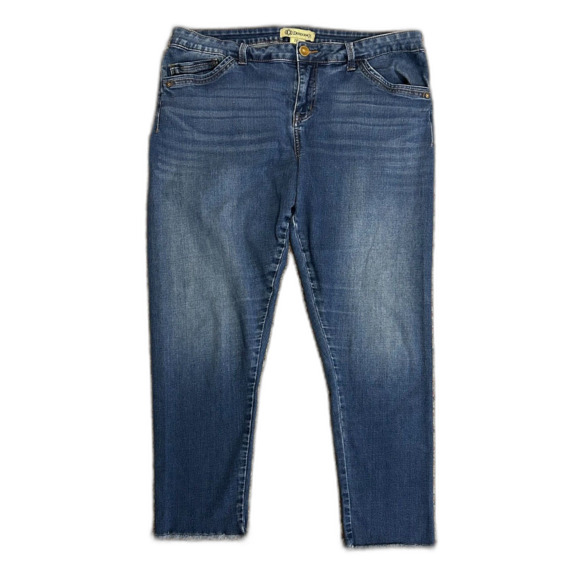 Democracy Blue Medium Wash Mid-Rise Seamless Ankle Skimmer Jeans Size 18W - Picture 2 of 14